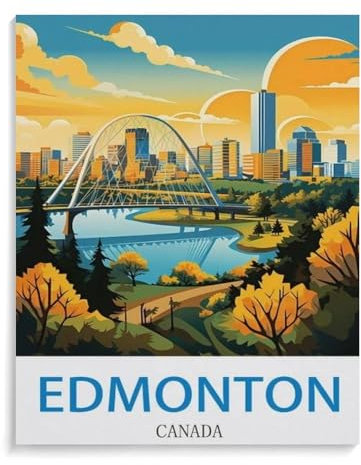 Edmonton Kanada Vintages Reiseplakat,Puzzles 1000 Teile für Erwachsene, Klassische Puzzle Kinder Puzzle Herausfordernde Und Schwierige Rätsel für Erwachsene Und Jugendliche(75x50cm)-B27
