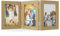 Feelhap Bilderrahmen Collage Holz 3 Bilderrahmen Holz für 3 Fotos Dreifach Faltbarer Rahmen Aufklappbar Fotorahmen Portraitrahmen Rahmen Frame Familie Hochzeit Geschenke, Holzfarbe