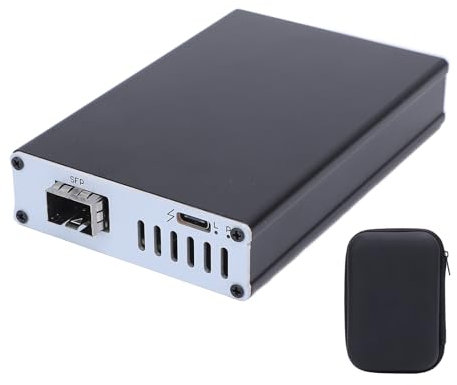 Zunate Carte Réseau 10G, Adaptateur Ethernet Thunderbolt 3/4 USB4 10Gbps, Interface Optique SFP, Plug and Play Haute Vitesse, Compatible pour OS X, pour Wins, pour Ubuntu (Port Unique)
