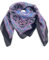Générique Foulard Carré en Soie, Motif Cachemire, 100 x 100 cm, Noir, Bleu et Rose