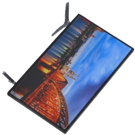 Zerodeko Mini Televisor Juguete Miniatura para Casa de Muñecas de Electrodoméstico Pantalla LCD Simulada Adorno Decorativo para Muebles Accesorio de Escena para Sala de Estar Material Pla Resistente