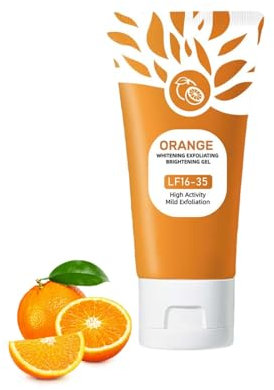 Orange Exfoliating Gel, Orangen Peeling Gel für Damen, Orange Face Exfoliator Scrub für Gesicht Körper, Tiefenreinigendes und feuchtigkeitsspendendes Scrubber für alle Hauttypen (1pc, 50g)