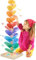 PKKP Arbre sonore en bois - Jouet de motricité - Arc-en-ciel - Jouet de motricité - Piste à billes en bois - Jouet Montessori à partir de 3 ans (30 feuilles)