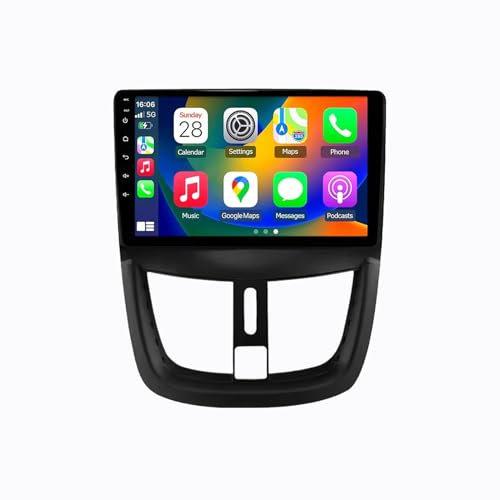Android 13 2 DIN Pantalla Táctil Radio 9 Coche Pantalla para Peugeot 207 207cc 207sw 2006-2015 con Enlace Espejo/Navegación GPS/Radio FM/BT/Mandos Volante/Reproductor Multimedia(8G+256G)