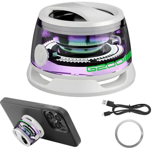 TIANXUAN G200 Magnetic Bluetooth Speaker Mini Small Magnetic Wireless Phone Portable Bluetooth Speakers Compact Stand with IP67 Waterproof for Shower Kitchen Outdoor Travel Golf Gift (White)