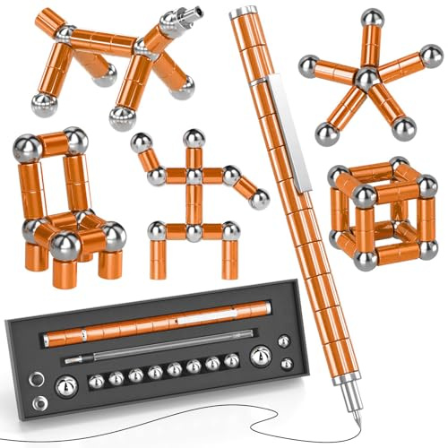 Waksox Easter Gifts Magnetic Fidget Pen - Gift for Men Women, Birthday Gifts Cool Stuff Gadget for Teenager Boys Girls (Orange)