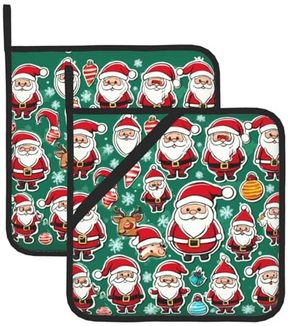 Xmas Funny Gnomes Print Pot Holders Sets,Potholders,Oven Hot Pads For Kitchen Cooking Baking Barbecue