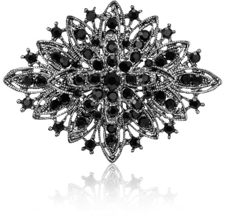 Broche vintage Art déco en cristal et strass pour femme