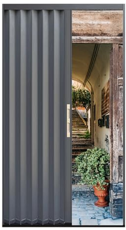 Tenda per porta magnetica plissettata invisibile, porta scorrevole a fisarmonica per interni ed esterni, misura personalizzabile con binario in alluminio