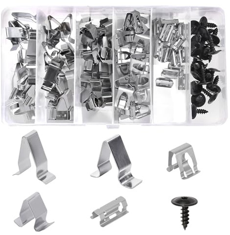 Auto Befestigung Clips Metall 120 Stück Auto Innenverkleidung Befestigungs | Metall Clips Auto Federclips Autos Vorne Konsole Befestigungs Klammern Türverkleidung Clip Set