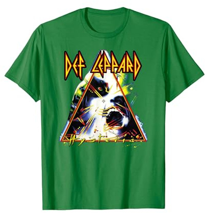 Offiziell Def Leppard Hysteria Rock Music Band T-Shirt, Herren, Dunkelgrün, M
