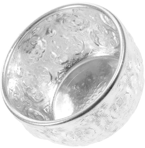 STAHAD Hand-Carved Thai Metal Bowl 8cm Round Decorative Silver Dining Bowl for Household and Hotel Use Assorted Style