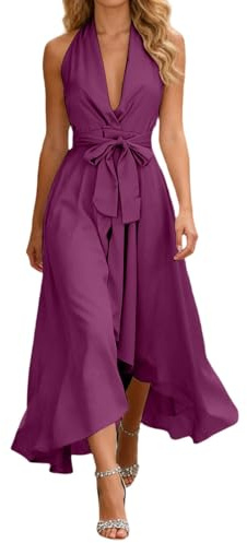 Cbebvwl Robe Femme Chic Et Elegant Bohème Grande Taille D'été Marocaine Portefeuille Elegante Ete a Paillette Sexy Longue sans Manches pour Mariage Bleu Marine Bal De Promo Vêtements Boheme