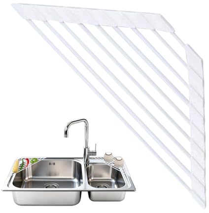 Lebkumas Escurridor de Platos,Antideslizante Plegable Triangular | Escurridor de Platos sobre el Fregadero | para Encimera, Apartamento, Dormitorio, Hotel, Residencia, Alquiler, Sala
