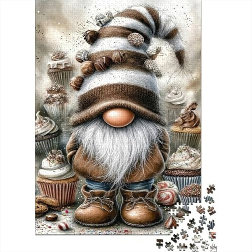 Gnome Jigsaw Puzzle 1000 Piece Jigsaw Puzzle for Adults Cupcake Scene Relaxing Focus Home Gift 38x26cm/1000pcs