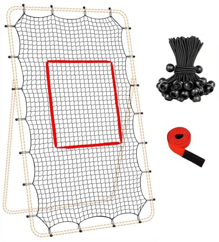 Volleyball Rebounder Netz, 2,1 x 1,2 m, Volleyball-Trainingsgerät mit Schlagzone, verstellbares Volleyballnetz für Baseball Sportübungen, für Teenager & Erwachsene