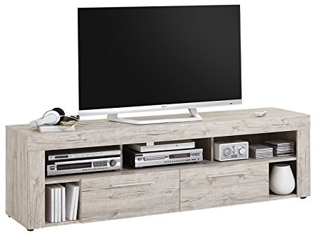möbelando TV-Lowboard Fernsehtisch Unterschrank HiFi Rack Longboard Tisch Morena II Sandeiche
