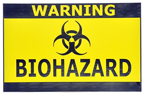 Origin Biohazard, Selbstklebendes Schild, geeignet für Türen, Fenster