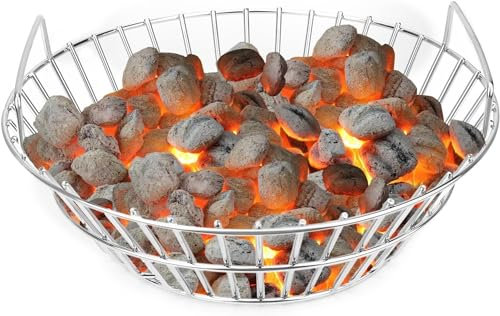 onlyfire Stainless Steel Charcoal Ash Basket Fits Large BGE, Kamado Joe Classic and Other Similar Grills