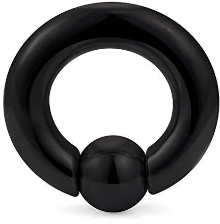 Briana Williams Schwarz Klemmkugelring Captive Bead Ring aus 316L Chirurgenstahl BCR PA Piercing Schmuck(2/2.5/3/4/5/6/8/10mm)