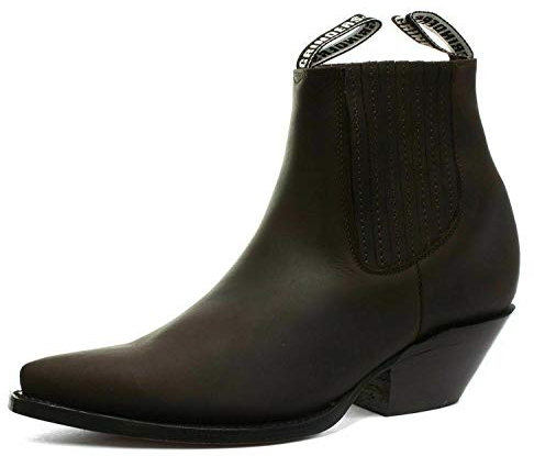 Stivaletti da Uomo Nero Mustang Scivolare su Cowboy Western Chelsea Stivaletti 44