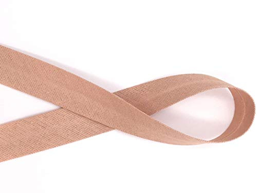Schrägband Baumwolle frei Farbwahl, 18mm, 14 Farben 3m, 5m, 10m (Beige, 10m)