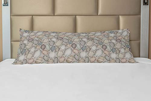 ABAKUHAUS Stein Körper Kissenbezug mit Reißverschluss, Natur Abstrakt Pebble-Formular, Deko-Akzent Langer Kissenbezug, 53 x 137 cm, Mehrfarbig