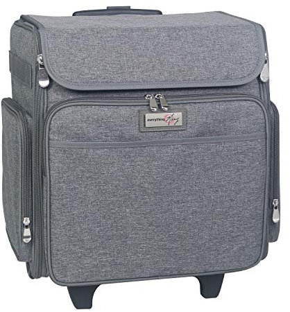Everything Mary Rolling Craft Bag, Heather - Papercraft Tote with Wheels for Scrapbook & Art Storage - Organizer Case for IRIS Boxes, Supplies, and Accessories - for Teachers & Medical