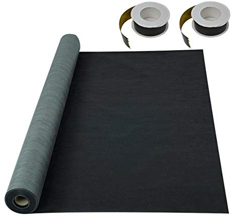 AMF Life Dachunterspannbahn, Dachfolie, Unterdeckbahn, Dampfsperre, 115g/m², anthrazit, 1,5 x 50m + 2x Klebeband Schwarz