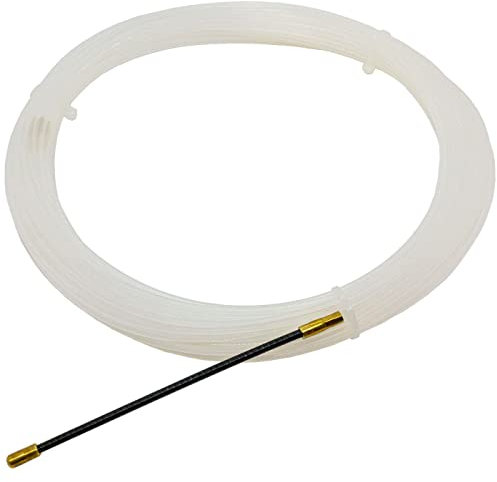 Lumonic Tire-câble 30m avec Ressort de Guidage 3mm I Spirale de tirage en Polyamide I Ressort de tirage, tirage de câble, Ruban de tirage pour électri