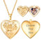 U7 Collana Donna con Foto Personalizzata Medaglione Cuore Rosa Fiore Ciondolo Portafoto Personalizzato + Catena Regolabile, Placcato Oro, Regalo per Natale Anniversario Compleanno