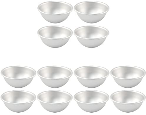 Cabilock Wiederverwendbar 12 stücke Aluminium Hemisphäre Pfannen Halbkugel Kugel Bad Bombe Formen DIY Kuchen Pfannen Zinn Backformen Gebäckformen für das Herstellen Ihrer eigenen Fizzeln- 45x2cm