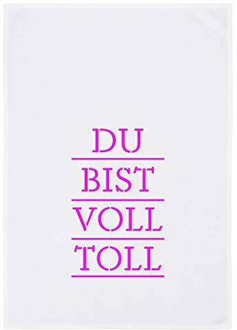 WESTCRAFT Maritime Geschirrtücher / Küchen-Handtuch - Dish Towel Vintage aus 100% Baumwolle 50 x 70 cm (DU BIST VOLL TOLL pink)