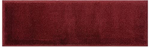 Glary Home 15er Set Stufenmatten 22cm x 71cm x 1.2cm Treppenteppich Selbstklebend / GH13A-R (Schlichtes Muster, Rot)