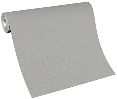 Uni Tapete modern | Einfarbige Vliestapete in Hellgrau mit Vinyl | Graue Tapete mit Glitzer schlicht ideal für Schlafzimmer und Wohnzimmer