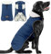 Wasserdichter Hundemantel Hundejacke mit Klettverschluss, Winter Winddichter Warmer Hunderegenmantel mit Sicheren Reflexstreifen, Haustierkleidung für Große Hunde, Navy XXXL