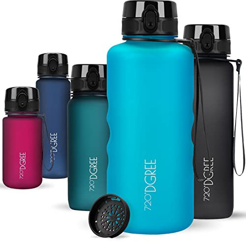 720°DGREE Botella Agua 2 Litros “uberBottle“ - Tamiz-Fruta, softTouch - Sin BPA, Prueba de Fuga, Reutilizable, Antigoteo - XXL Cantimplora, Water Bottle ideal para Fitness, Gimnasio, Deporte, Outdoor