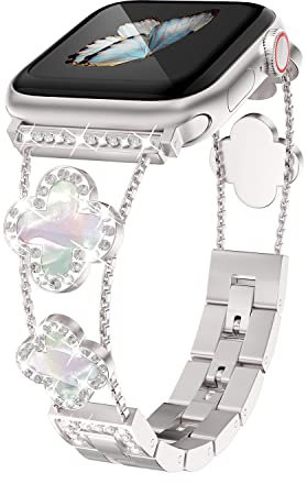Starlight Cool - Correa de Metal Repuesto Smartwatch Reloj Inteligente, Compatible con Apple Watch Series 8/7/6/SE/5/4 (38/40/41 mm)