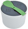 TOPINCN Olla Arrocera para Microondas, 2L, Material PP de Grado Alimenticio, Colador de Tapa de Cuchara de Arroz, Juego de Olla Arrocera Al (Verde)