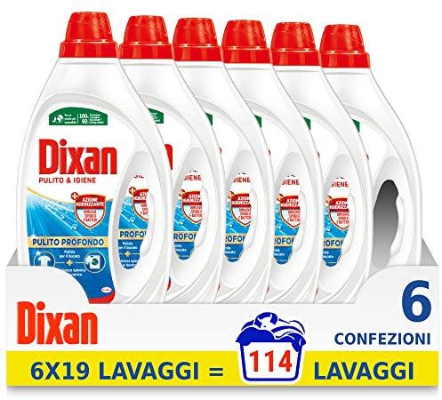 Dixan Detersivo Lavatrice Liquido Igiene, confezione da 114 lavaggi