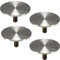 Gedotec Adaptateurs pour plaques de Verre en Acier Inoxydable avec Filetage M10 pour Pieds de Table et Pieds de Table Ø 60 mm – H10752 | Acier Inoxydable Mat brossé | Lot de 4 – Fixation Ronde