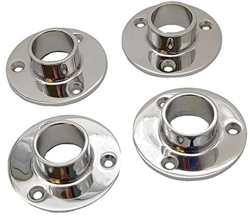 Flansch 4 STÜCKE Handlaufflansch Edelstahl Handlaufbasis Hochglanzpolierter Basisflansch Treppengeländer 25,4 mm Temperguss