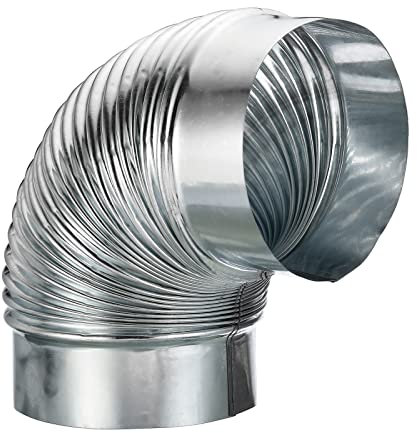 PATIKIL 5.8 OD 90 Degree Elbow Duct Pipe Connector, HVAC Ventilation Chimney Flue Tube Connector Galvanized Iron Adapter for Camping Vent Exhaust Stovepipe