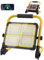 MASMEJOR Projecteur LED Chantier, Projecteur LED Rechargeable avec Support Portable et Rotatif/ 100W/ Panneau Solaire/ 4 Modes d'éclairage/Batterie Externe 12000mAh, Idéal pour Camping, Travail, Pêche