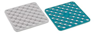 Joseph Joseph Duo Spot-On Set of 2 Silicone Trivets, Heat resistant table mats for hot pots and pans, Blue/White