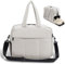 Puffy Gym Bag Travel Duffel Bag with Shoes Compartment Women Puffer Tote Bag Overnight Weekender Bag for Sport, Yoga, Travel, Cremeweiß, Puffer Turnbeutel Reisetasche mit Schuhfach