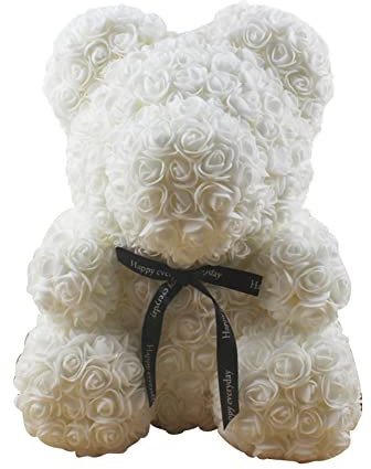 Kaxenig Ours en, 25cm Ours Nounours en Ours en Ours Fleur, Ours Eternelle Cadeaux pour La Saint Valentin, Anniversaire, Mariage De Femmes