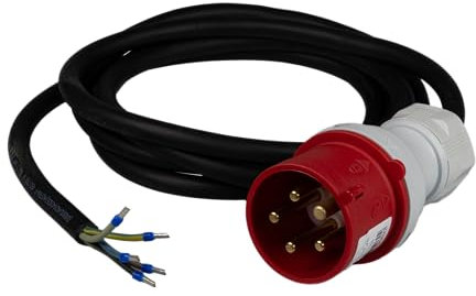 CEE Maschinen Anschlusskabel Stecker mit Phasenwender 32A Kabel 3m lang Stecker 32A 5x4mm² 3252503