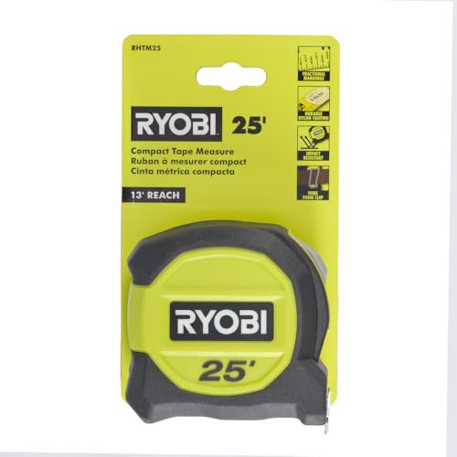 RYOBI Mètre ruban compact longue portée de 7,6 m