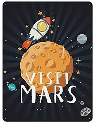 GQWJKSZ Visit Mars Vintage Eisen Home Bar Wanddekoration Kunstdruck Poster Restaurant Dekor 16 x 12 Zoll (40 x 30 cm)